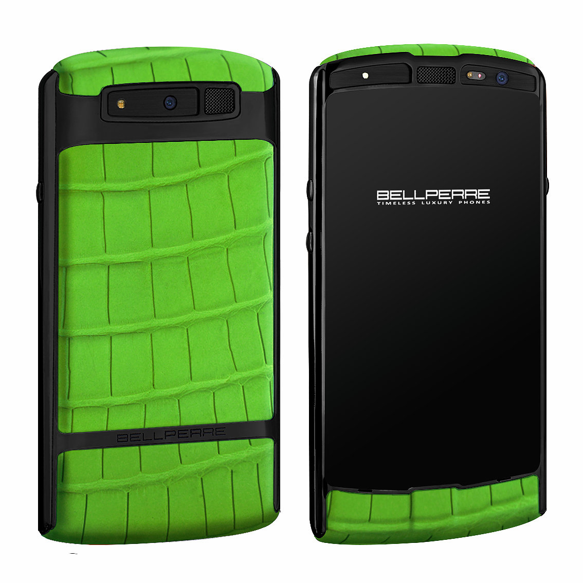 Bellperre Touch черная сталь, светло-зеленый крокодил